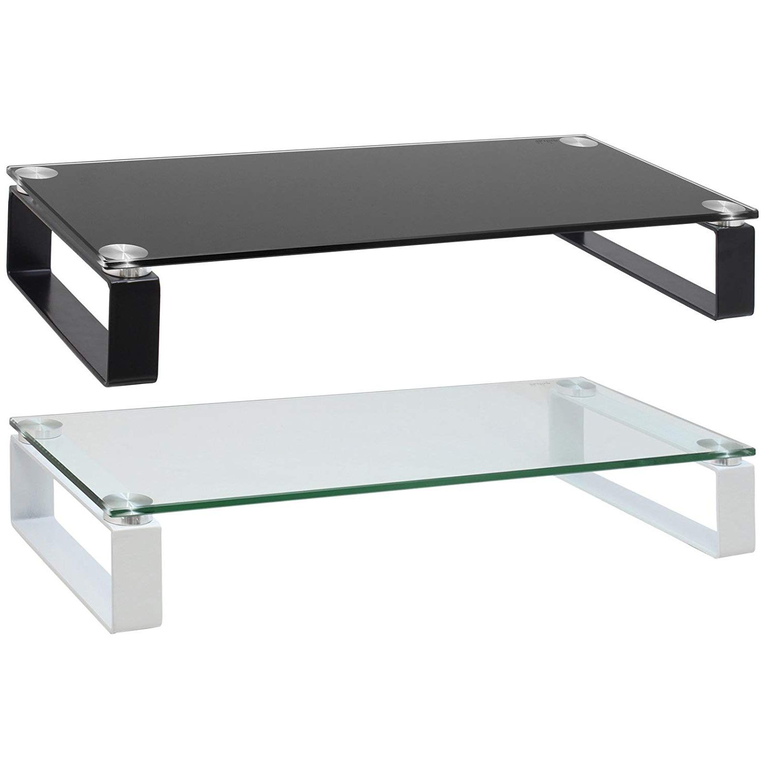 Trendy Tv Riser Stand Intended For Hartleys 60cm 2 Tier Glass Tv Monitor Riser Shelf – Choice Of Colour (View 6 of 20)