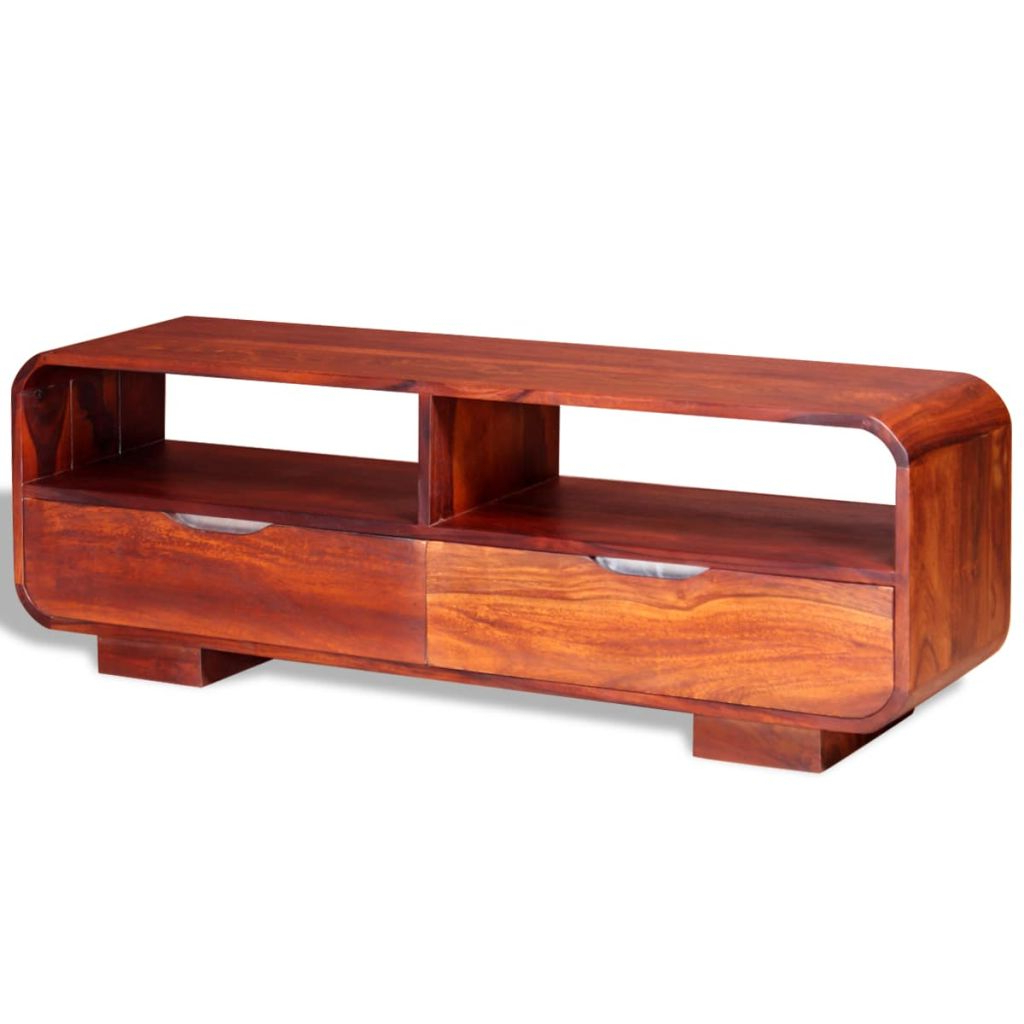 Trendy Vida Tv Cabinet Solid Sheesham Wood 116x30x40 Cm Inside Sheesham Tv Stands (View 6 of 20)