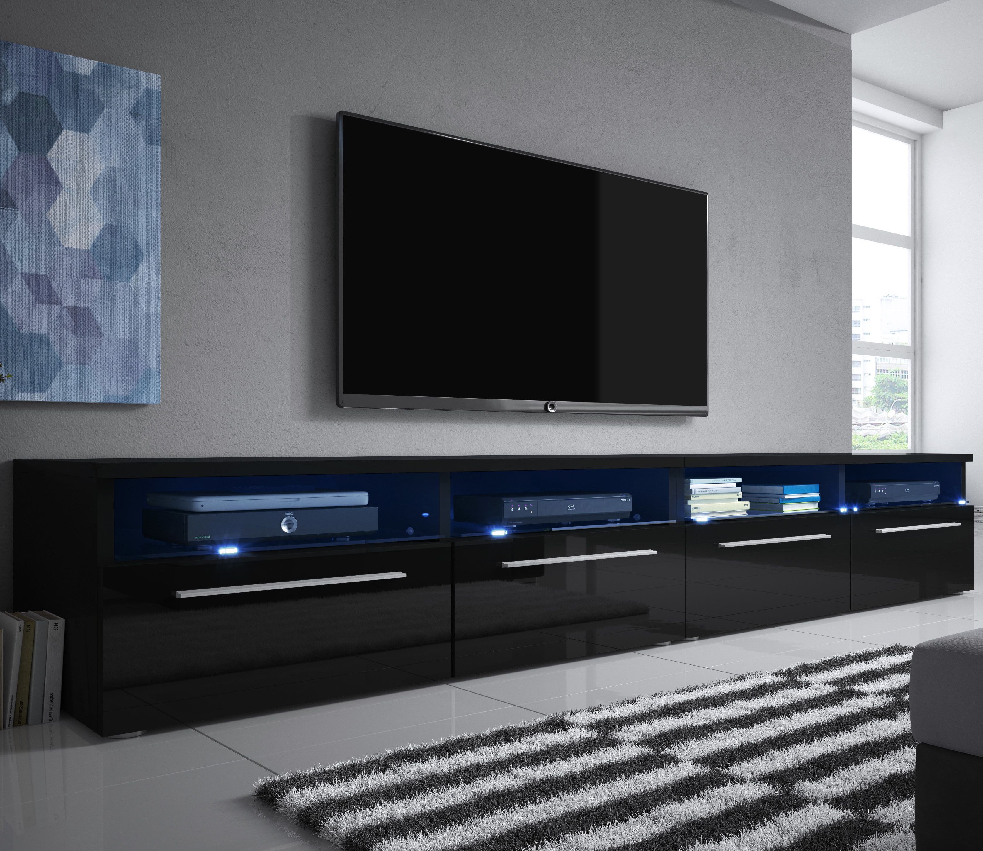 Tv Cabinet With Glass Doors (Photo 2 of 20)