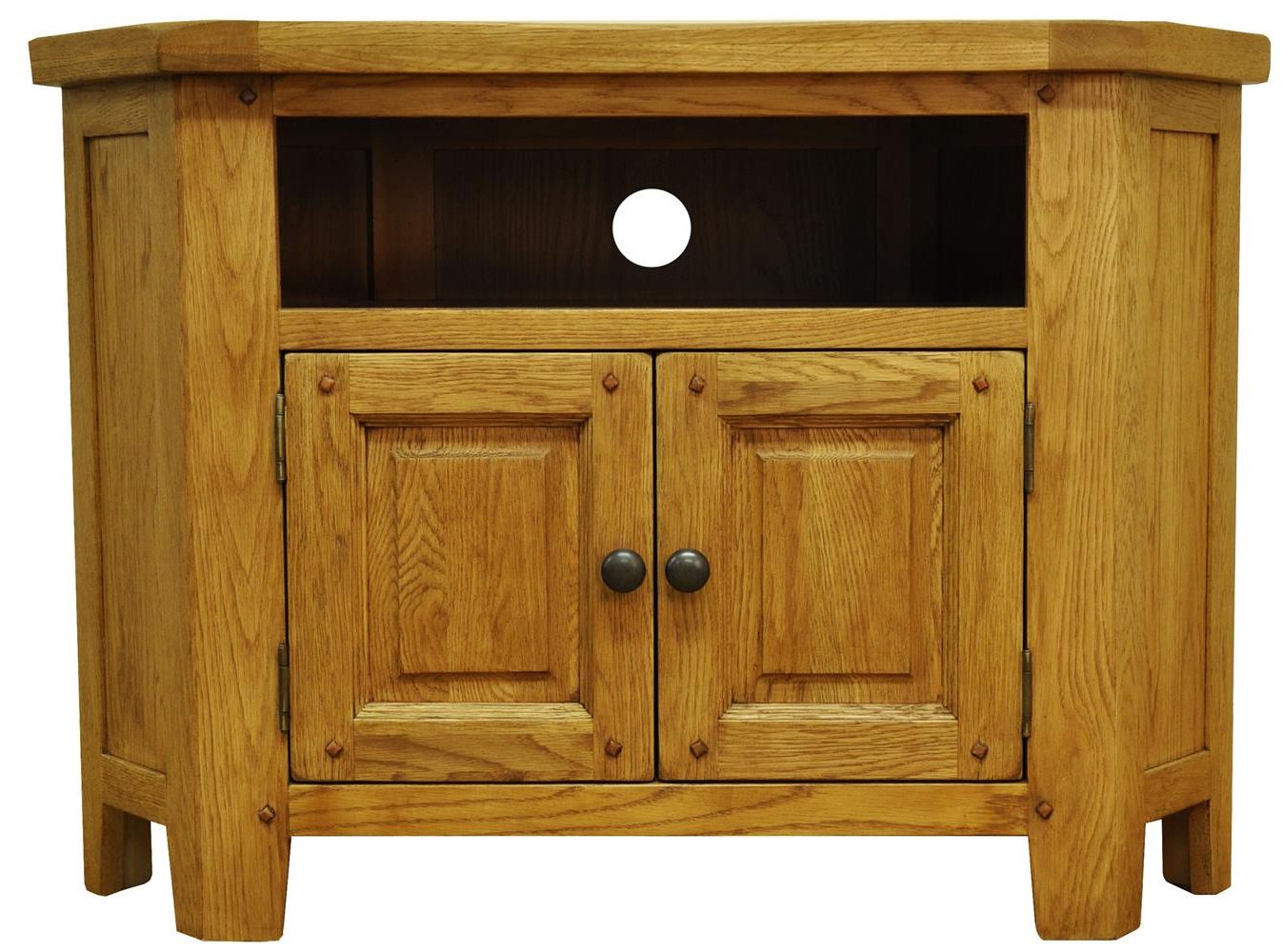 Tv Cabinets : Stanton Rustic Oak Corner Tv Unitstanton Rustic Oak Intended For Current Rustic Wood Tv Cabinets (View 13 of 20)