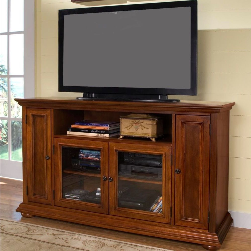 Tv Cabinets With Storage For Widely Used Distressed Nutmeg Tv Credenza Media Center Storage Cabinets Tv Stand (View 7 of 20)