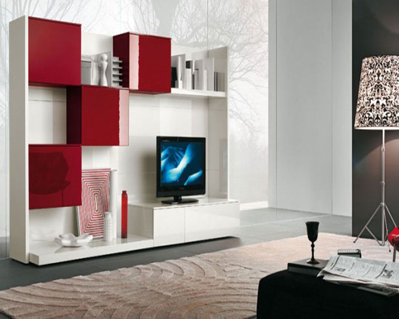 Tv Stands. Glamorous Small Tv Component Cabinet 2017 Gallery: Small Regarding Popular Red Tv Cabinets (Photo 20 of 20)