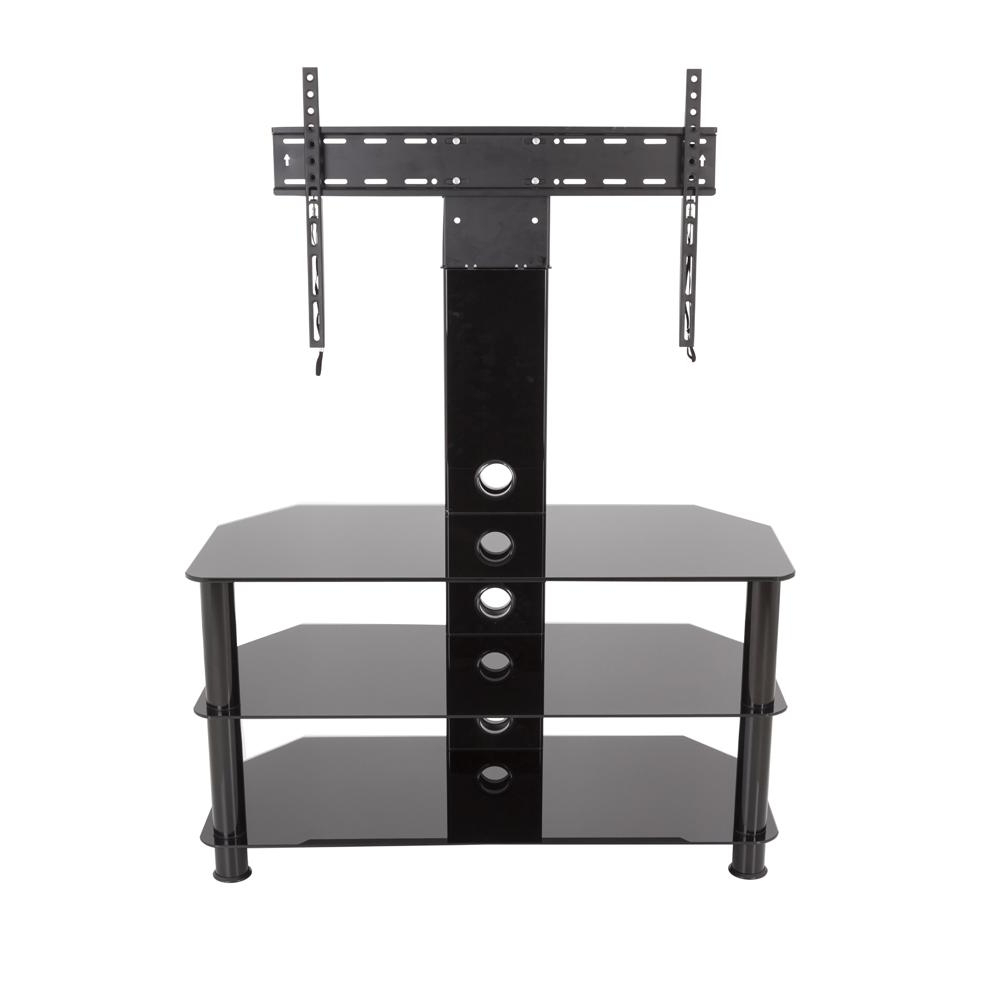 Tv Stands With Mount Pertaining To Trendy Avf Sdcl900bb A Stand With Tv Mount For Tvs Up To 65 In. Black Glass (Photo 8 of 20)