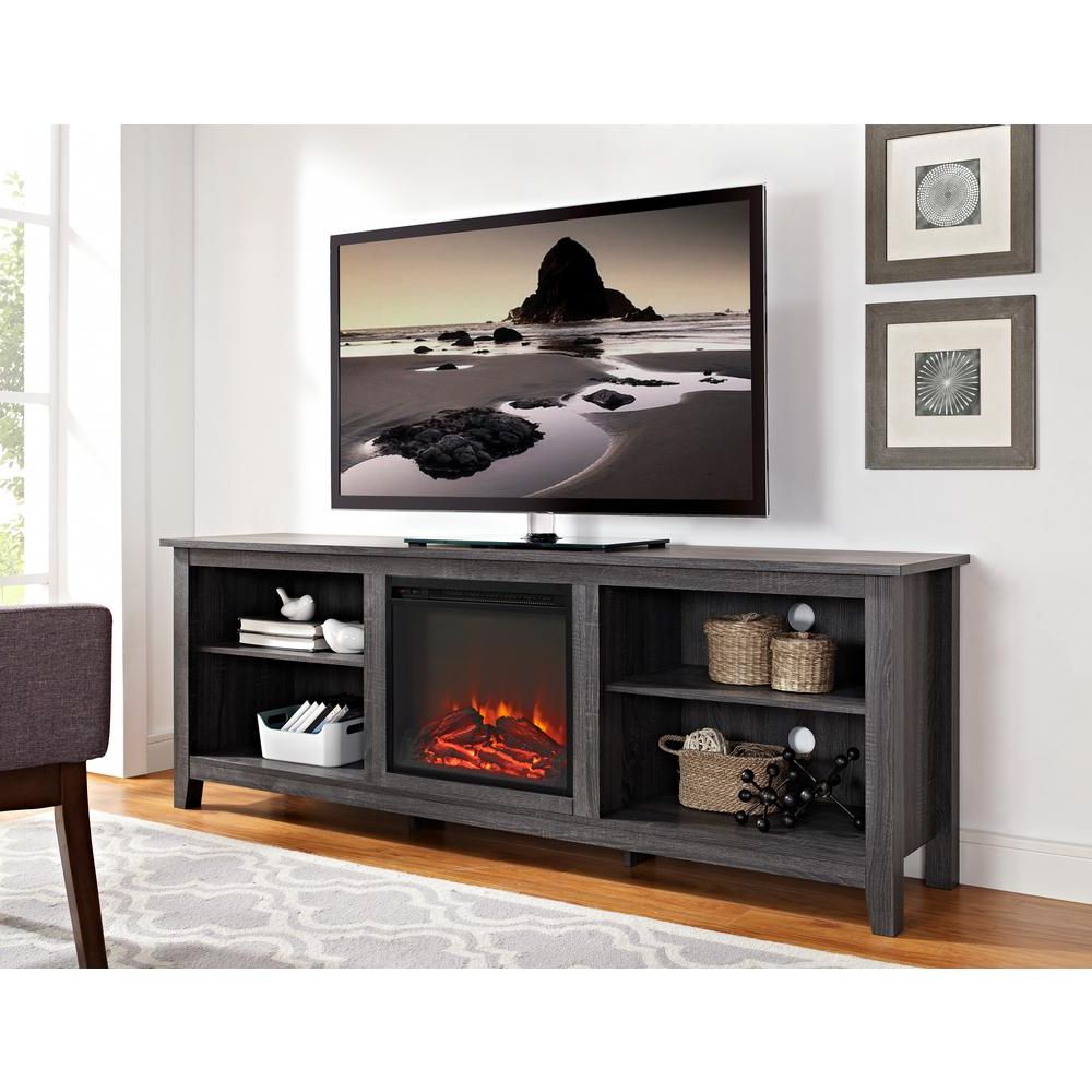 Walker Edison Furniture Company 70 In. Wood Media Tv Stand Console For Recent Long Tv Cabinets Furniture (Photo 15 of 20)