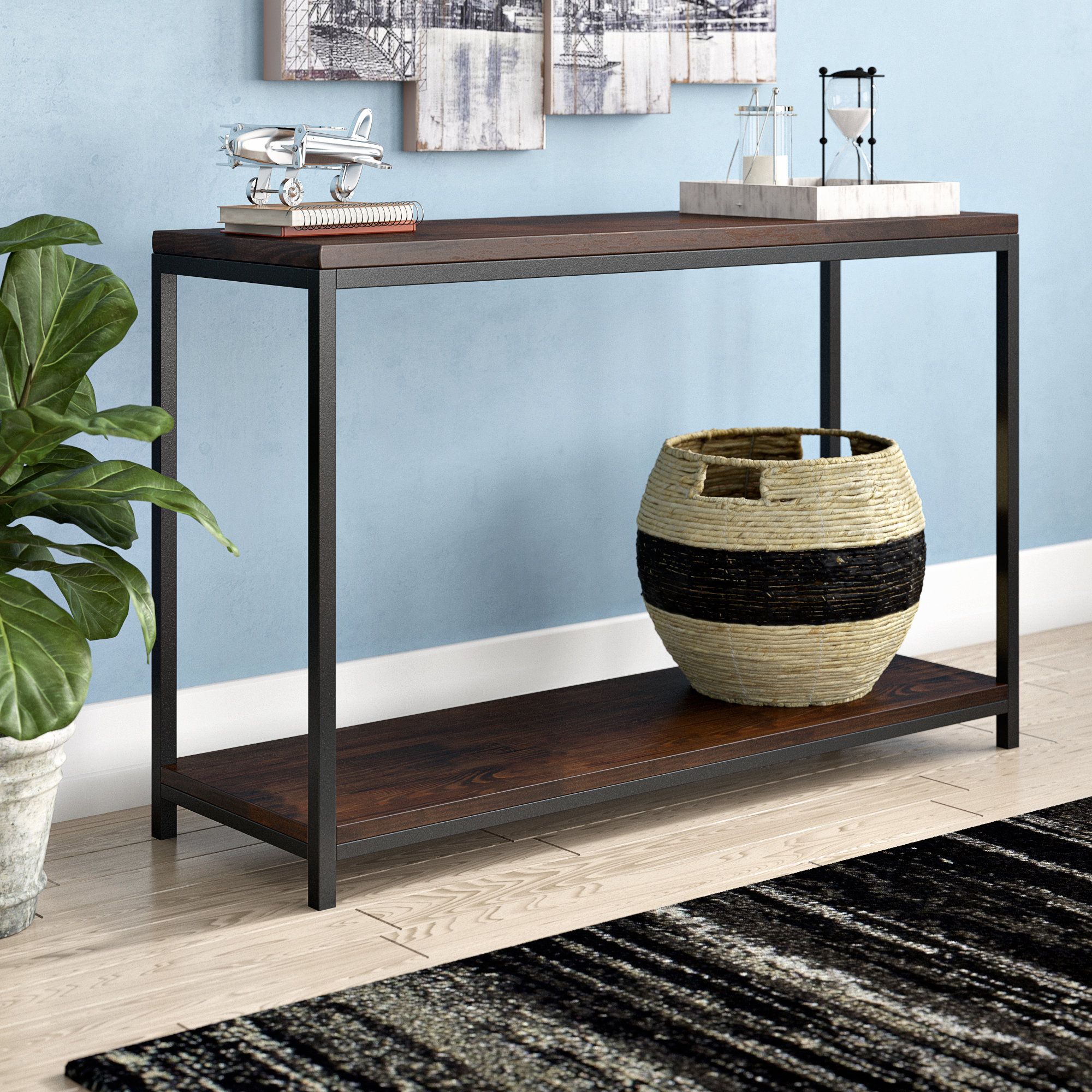 Wayfair Intended For Most Recent Parsons Walnut Top & Dark Steel Base 48x16 Console Tables (View 15 of 20)