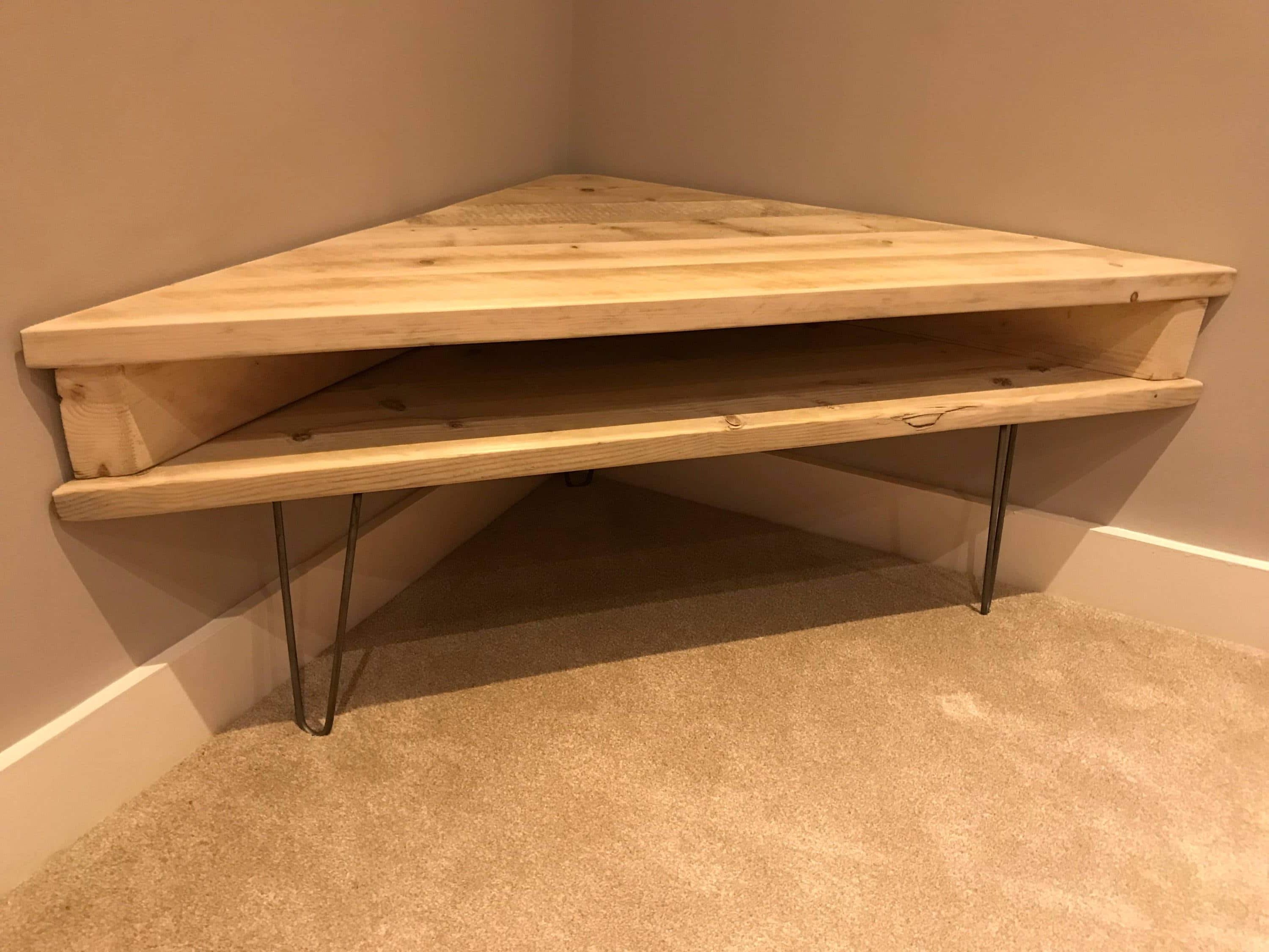 Well Known Reclaimed Solid Rustic Pine Corner Box Tv Unit Or Dressing Table Regarding Hairpin Leg Tv Stands (View 19 of 20)