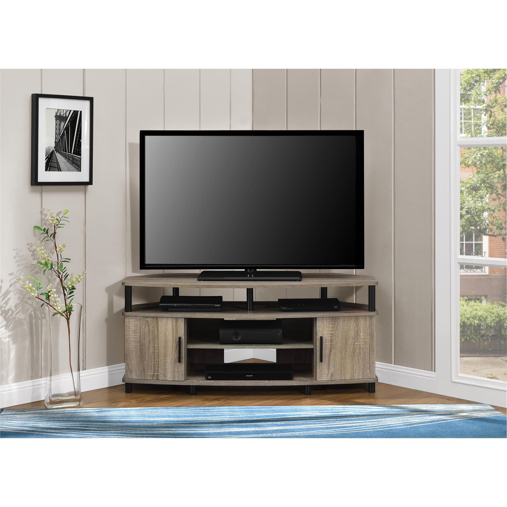 Well Known Tv Stands For Corner Throughout 50" Wood Corner Tv Stand Vintage Entertainment Media Console Center (Photo 13 of 20)