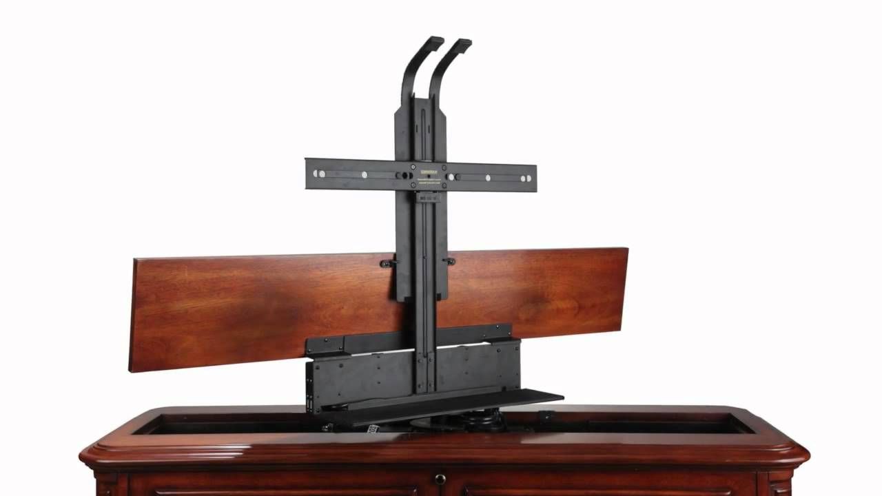 Well Known Tv Stands Swivel Mount In Tv Stand With Mount Swivel Crystal Pointe Brown 360 End Of Bed Lift (View 11 of 20)