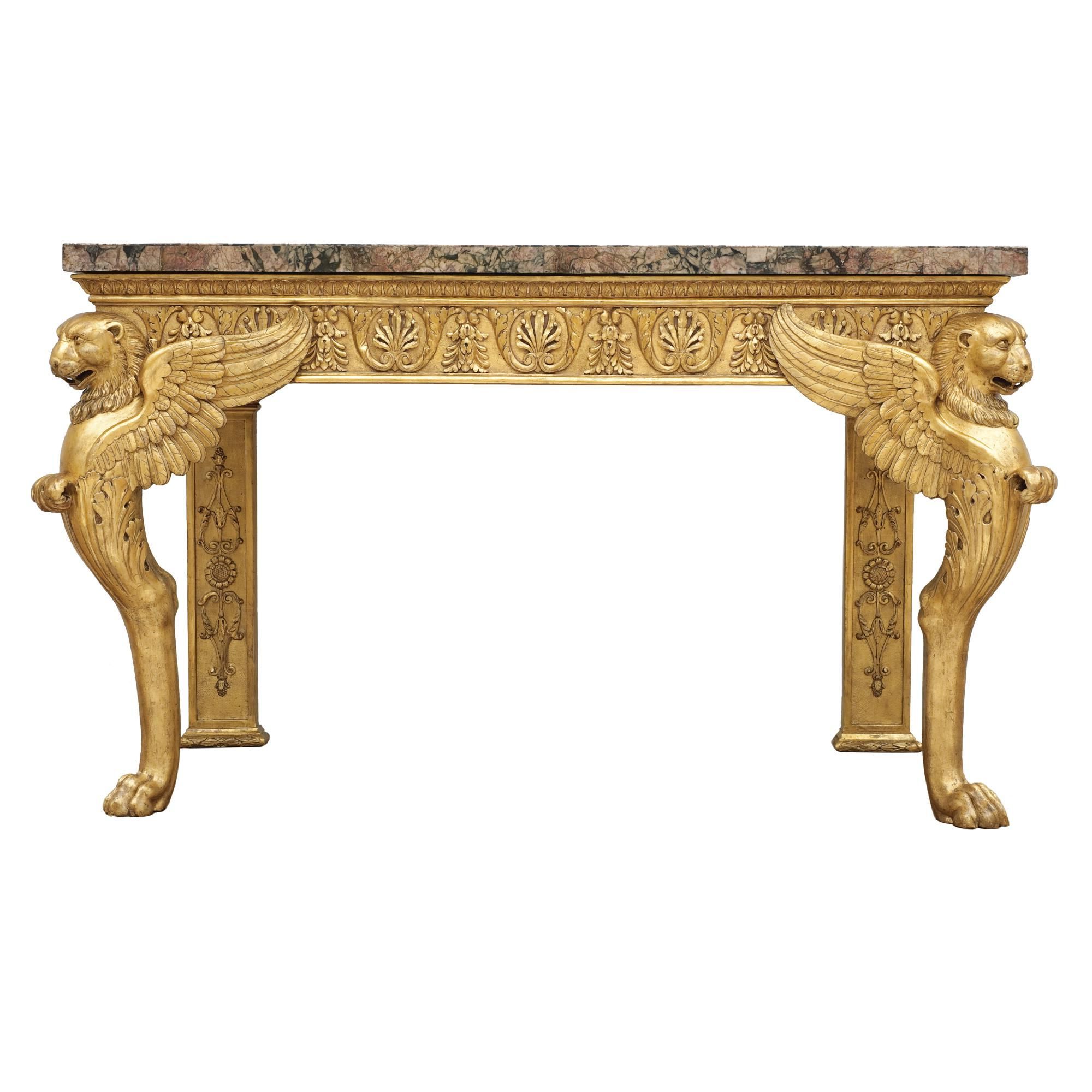 Well Liked An Italian Carved Giltwood Console Table, Roman First Quarter 19th Intended For Roman Metal Top Console Tables (View 4 of 20)