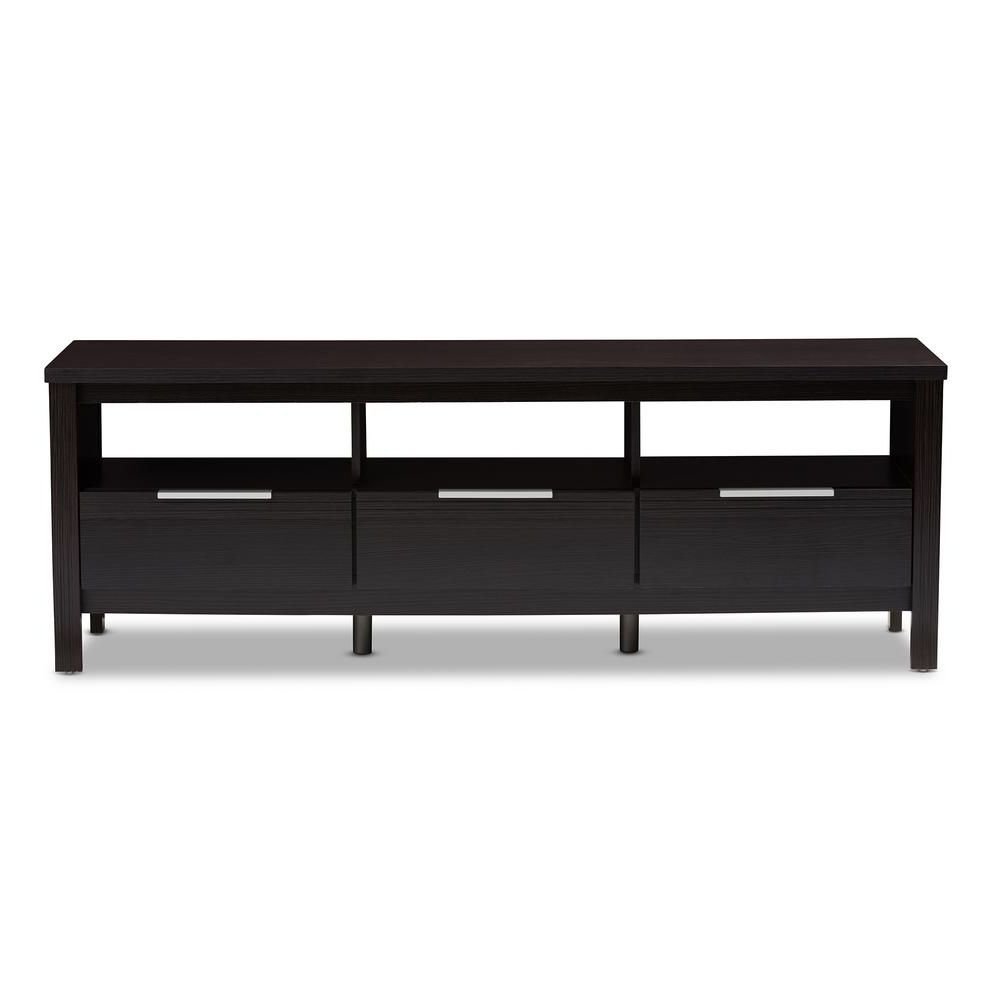 Wenge Tv Cabinets With Regard To Favorite Baxton Studio Elaine Wenge Dark Brown Tv Stand 146 8294 Hd – The (View 14 of 20)
