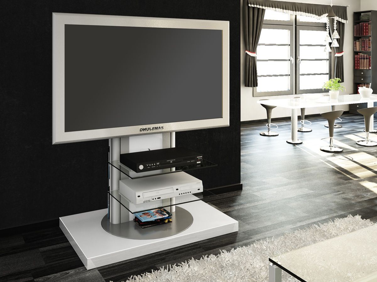 White High Gloss Tv Stand With Wood And Glass Plus Tempered Together Within Popular White Oval Tv Stands (View 19 of 20)