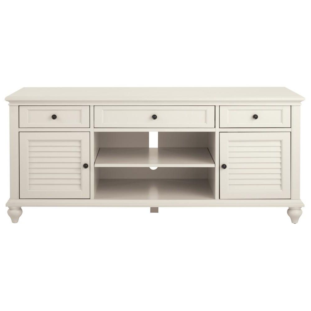 White Tv Stands Pertaining To Fashionable Home Decorators Collection Hamilton 26 In. Polar White Tv Stand (Photo 1 of 20)