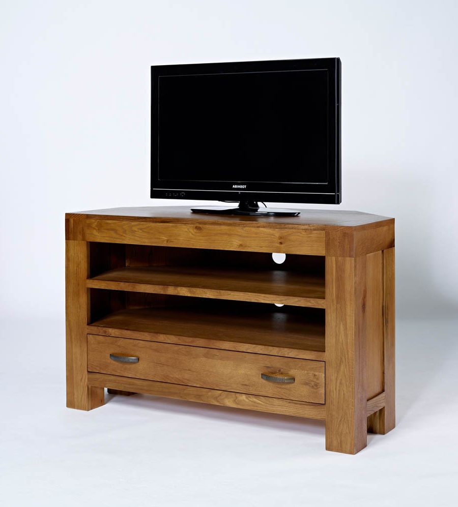 Widely Used Santana Oak Tv Furniture Intended For Santana Oak Corner Tv Cabinet (View 3 of 20)