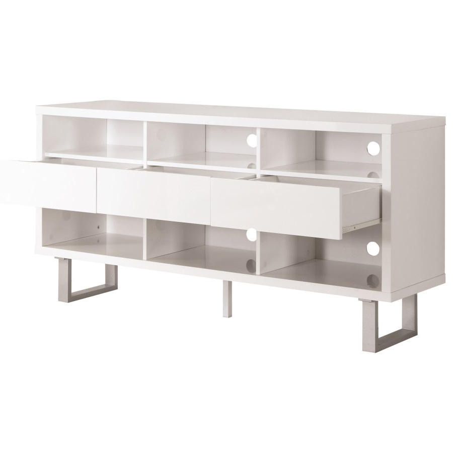 Widely Used Tv Stands Contemporary Tv Stand With Glossy White Finish – Omni Inside Glossy White Tv Stands (Photo 18 of 20)