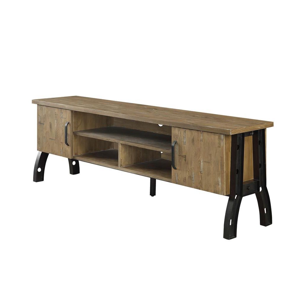 William's Home Furnishing Kirstin Ii 72 In. Rustic Oak Industrial Pertaining To 2017 Industrial Style Tv Stands (Photo 6 of 20)
