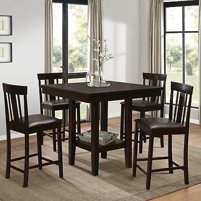 2017 Red Barrel Studio Shorebilly 5 Piece Counter Height Dining Set For Hanska Wooden 5 Piece Counter Height Dining Table Sets (set Of 5) (View 4 of 20)