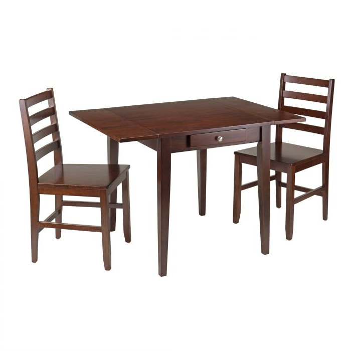 2017 Winsome 3 Piece Counter Height Dining Sets With Winsome 94366 Hamilton 3 Piece Dining Set Drop Leaf Dining Table (Photo 19 of 20)