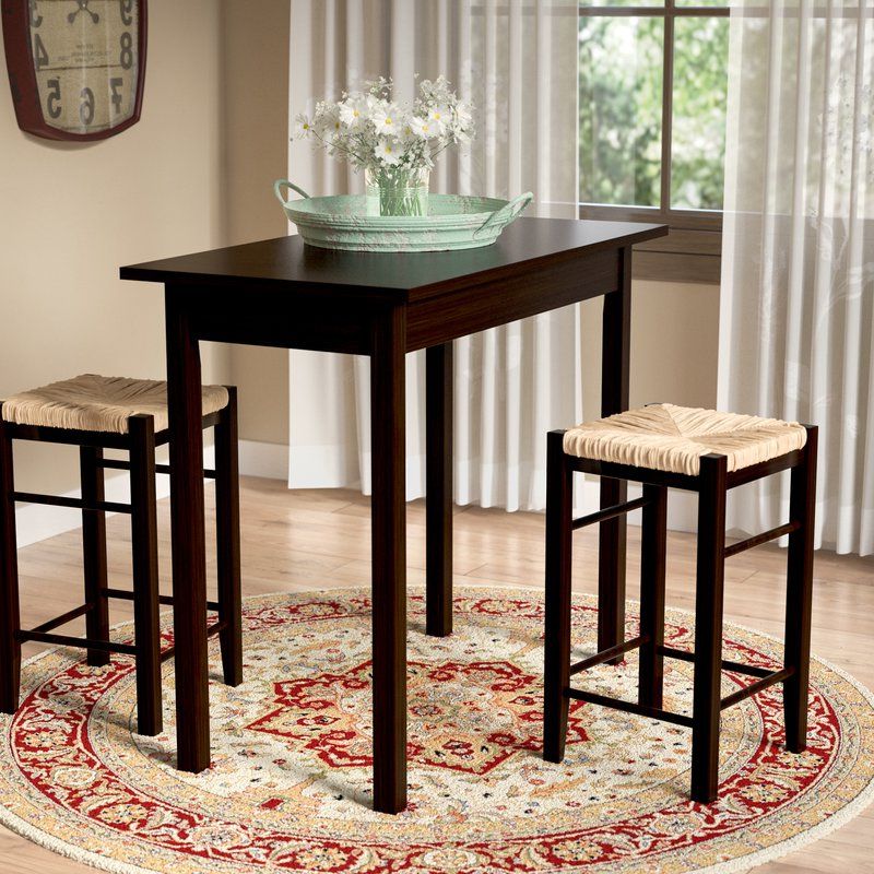 2019 Nutter 3 Piece Dining Sets Intended For August Grove Tenney 3 Piece Counter Height Dining Set & Reviews (View 11 of 20)