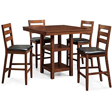 Amazon – 5 Piece Dalton Park Counter Height Dining Set, Mocha Throughout Trendy Denzel 5 Piece Counter Height Breakfast Nook Dining Sets (Photo 20 of 20)