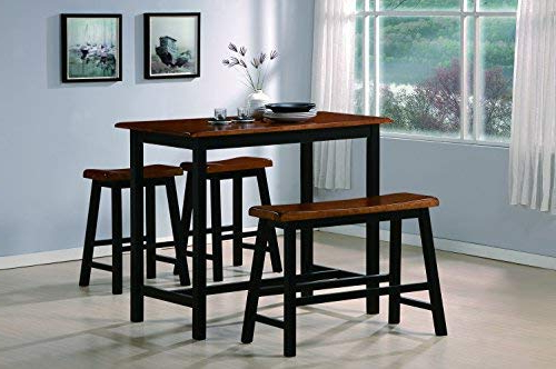 Amazon – Crown Mark Tyler 4 Piece Counter Height Table Set In Well Known Winsted 4 Piece Counter Height Dining Sets (View 13 of 20)