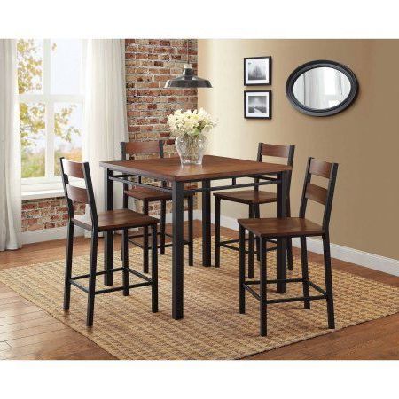 Better Homes And Gardens Mercer 5 Piece Counter Height Dining Set Inside Fashionable Mysliwiec 5 Piece Counter Height Breakfast Nook Dining Sets (View 9 of 20)