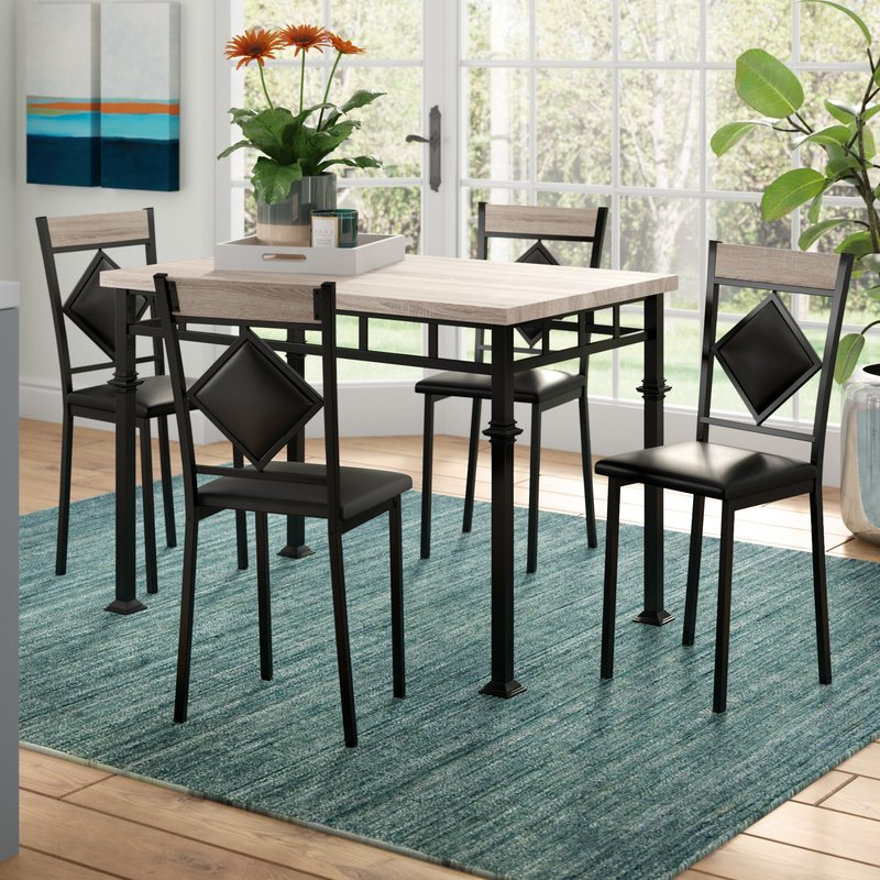 Ebern Designs Tavarozzi 5 Piece Dining Set & Reviews (Photo 13 of 20)