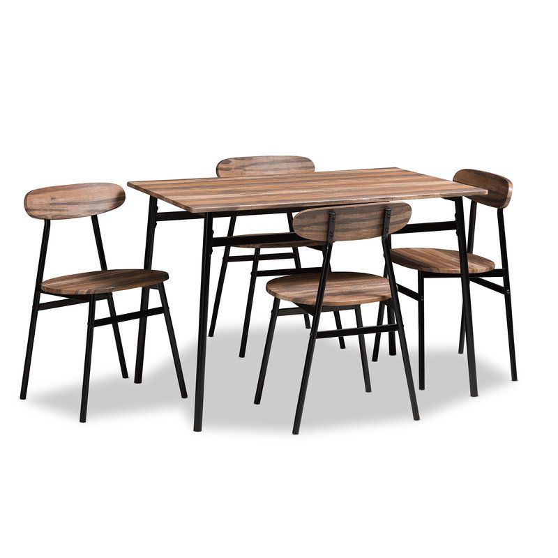 Famous Wiggs 5 Piece Dining Sets In Union Rustic Telauges 5 Piece Dining Set & Reviews (View 3 of 20)