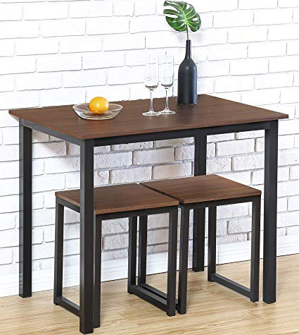 Favorite Amazon: Homury Modern Wood 3 Piece Dining Set Studio Collection Regarding 3 Piece Dining Sets (Photo 19 of 20)