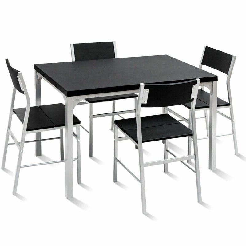 Latest Autberry 5 Piece Dining Sets In Ebern Designs Catalina 5 Piece Dining Set (View 7 of 20)