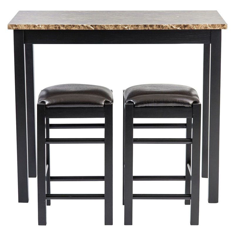 Moorehead 3 Piece Counter Height Dining Sets Pertaining To Famous Winston Porter Moorehead 3 Piece Counter Height Dining Set & Reviews (View 1 of 20)