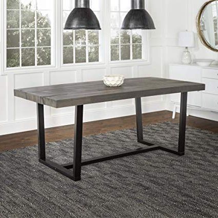 Most Recent Taulbee 5 Piece Dining Sets Inside Amazon – We Furniture Azw72dswgy Dining Table 72" Grey – Tables (View 14 of 20)