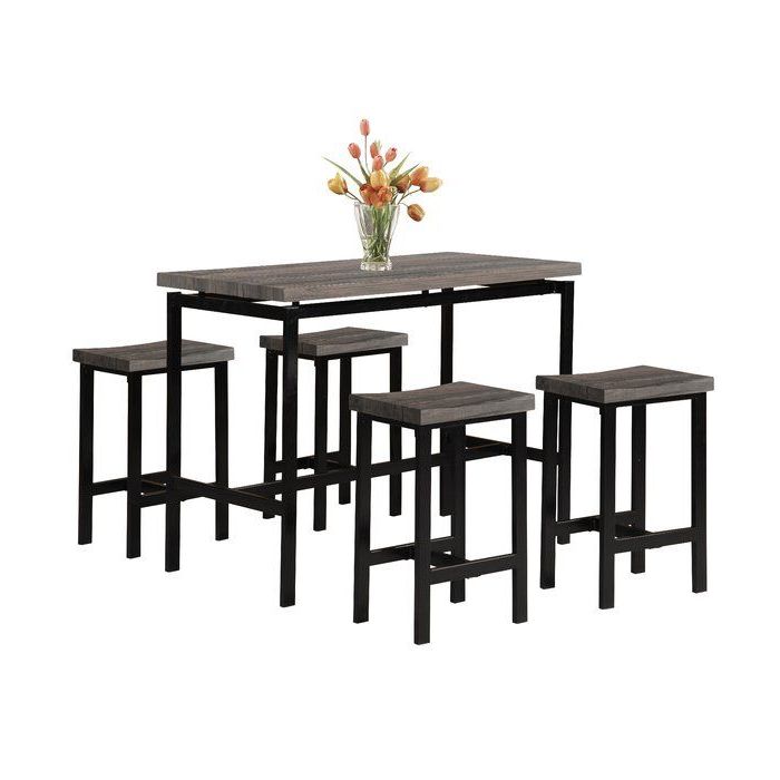 Mysliwiec 5 Piece Counter Height Breakfast Nook Dining Sets In Well Liked Denzel 5 Piece Counter Height Breakfast Nook Dining Set (View 6 of 20)