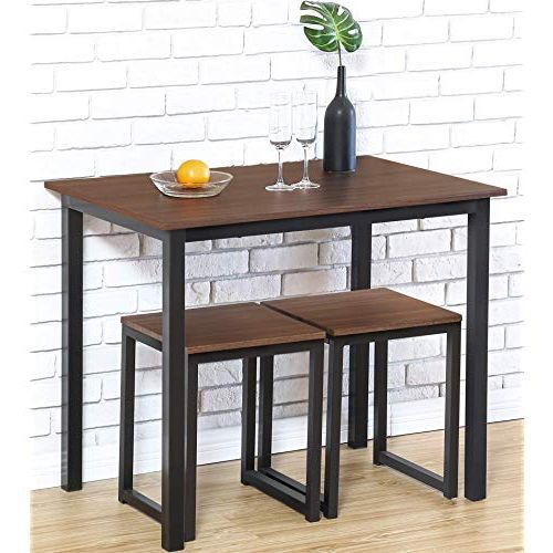 Newest Rectangular Pub Tables: Amazon Within Kaya 3 Piece Dining Sets (View 8 of 20)