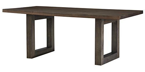 Preferred Travon 5 Piece Dining Sets Pertaining To Amazon – Trevon Dusty Brown Oak Finsh Trestle Dining Table – Tables (View 15 of 20)