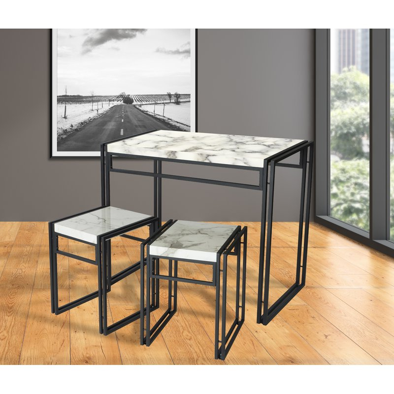 Recent Williston Forge Debby Small Space 3 Piece Dining Set & Reviews (View 5 of 20)