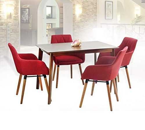 Sundberg 5 Piece Solid Wood Dining Sets Regarding Most Current Sk New Interiors Dining Kitchen Set Of 5 Rectangular Wooden Medium (Photo 12 of 20)