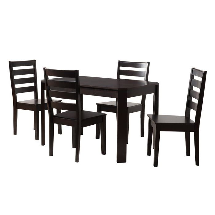 Wayfair With Goodman 5 Piece Solid Wood Dining Sets (set Of 5) (View 1 of 20)