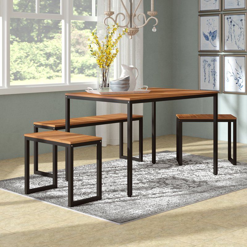 Well Known John 4 Piece Dining Sets Inside Gracie Oaks John 4 Piece Dining Set (View 1 of 20)