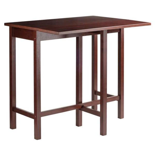 Well Known Winsome Wood Lynnwood Drop Leaf High Table In Walnut 94149 – The With Winsome 3 Piece Counter Height Dining Sets (View 13 of 20)