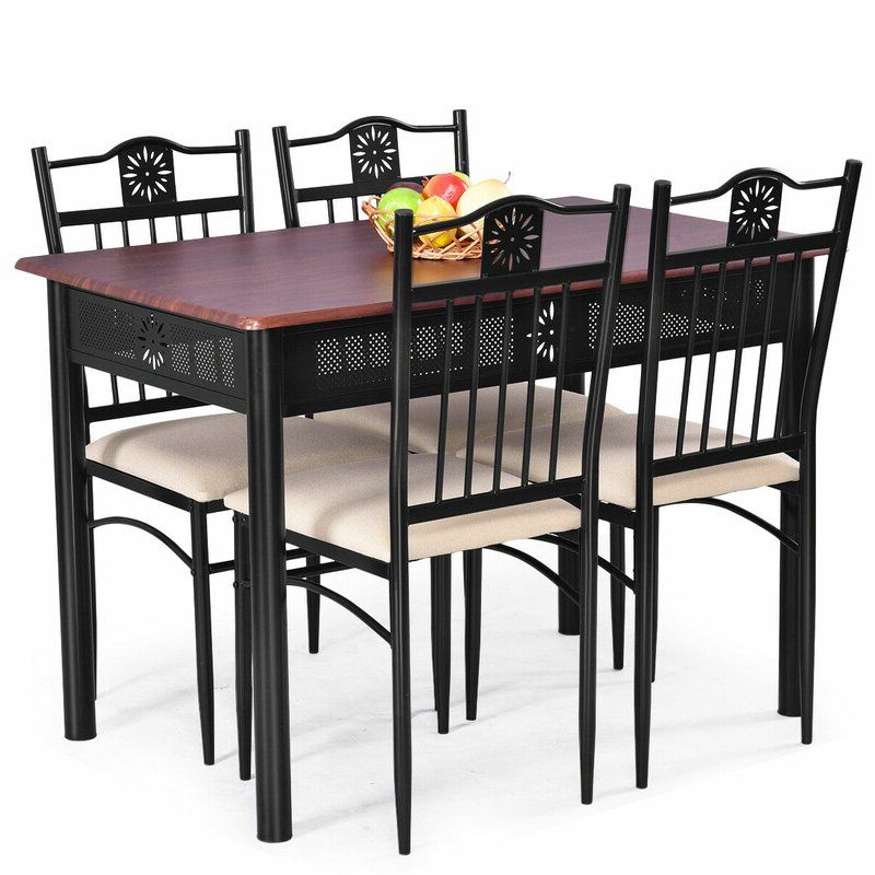 Well Liked Ganya 5 Piece Dining Sets Within Winston Porter Ganya 5 Piece Dining Set & Reviews (View 1 of 20)