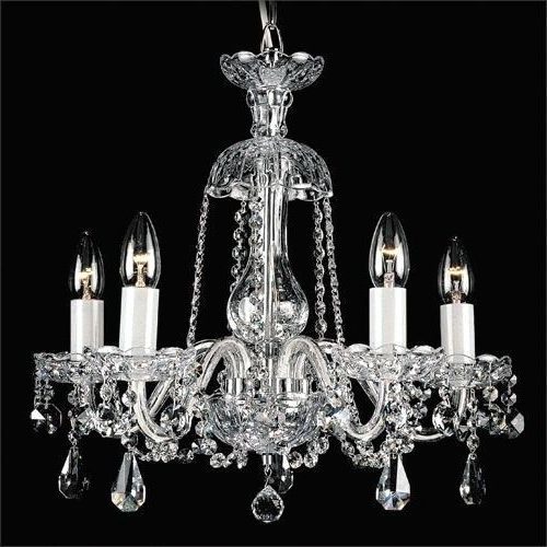 2018 Verdell 5 Light Crystal Chandeliers Pertaining To Crystal And Iron Five Light Chandelier – Marianapruitt (View 20 of 25)