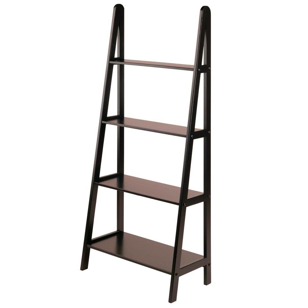 58.4 Avalon A Frame Shelf – Dark Espresso – Winsome Regarding Fashionable Rupert Ladder Bookcases (Photo 2 of 20)