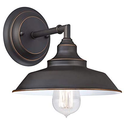 Alayna 4 Light Shaded Chandeliers With Well Liked Westinghouse Lighting 6343500 Indoor Wall Fixture, 1 Light Sconce, Oil  Rubbed Bronze/white (View 19 of 25)
