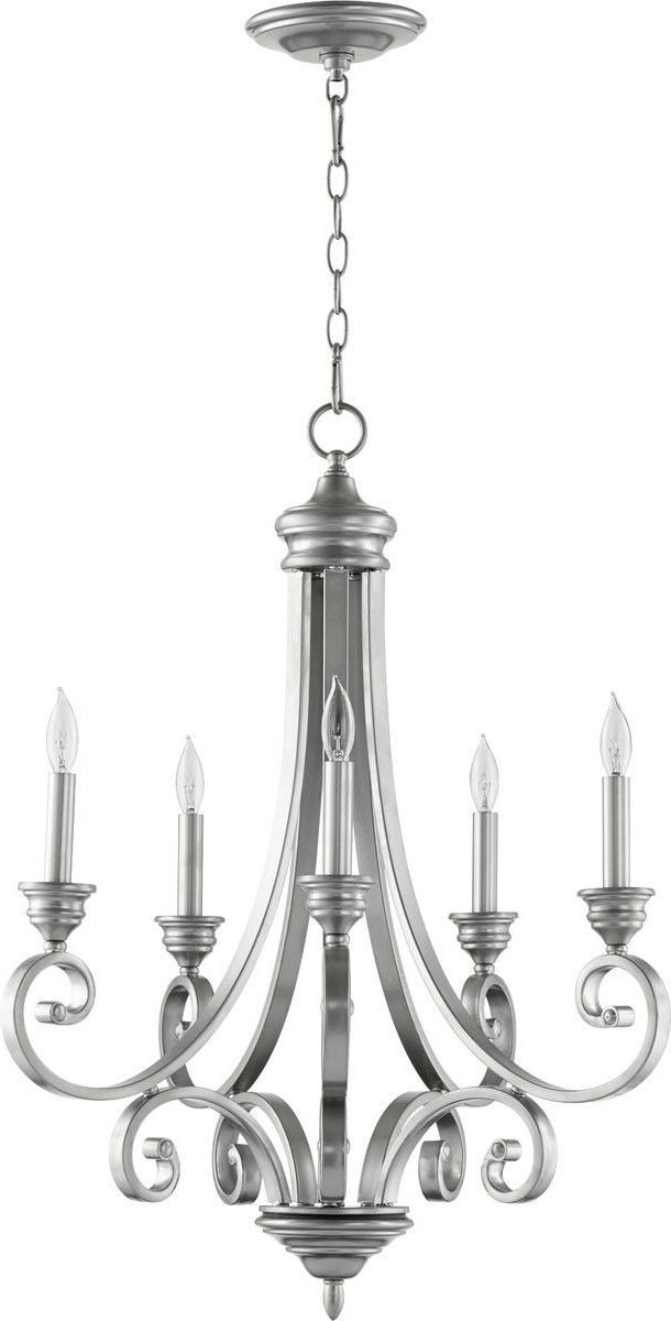 Berger 5 Light Candle Style Chandeliers In Most Popular Bryant 5 Light Chandelier Classic Nickel (View 11 of 25)