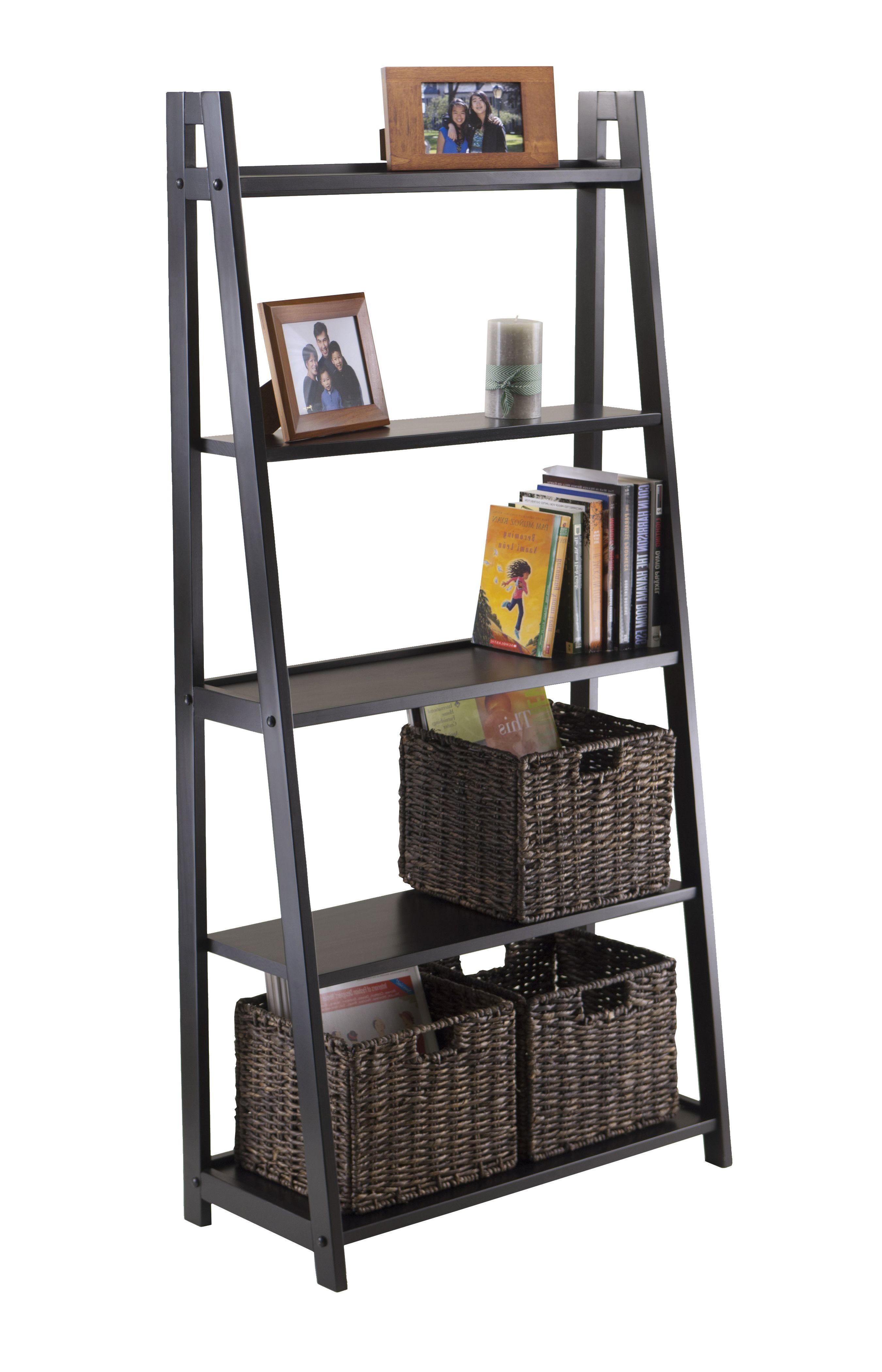 Best And Newest Farmhouse & Rustic Latitude Run Bookcases & Bookshelves Pertaining To Varga 5 Level Geometric Bookcases (Photo 12 of 20)