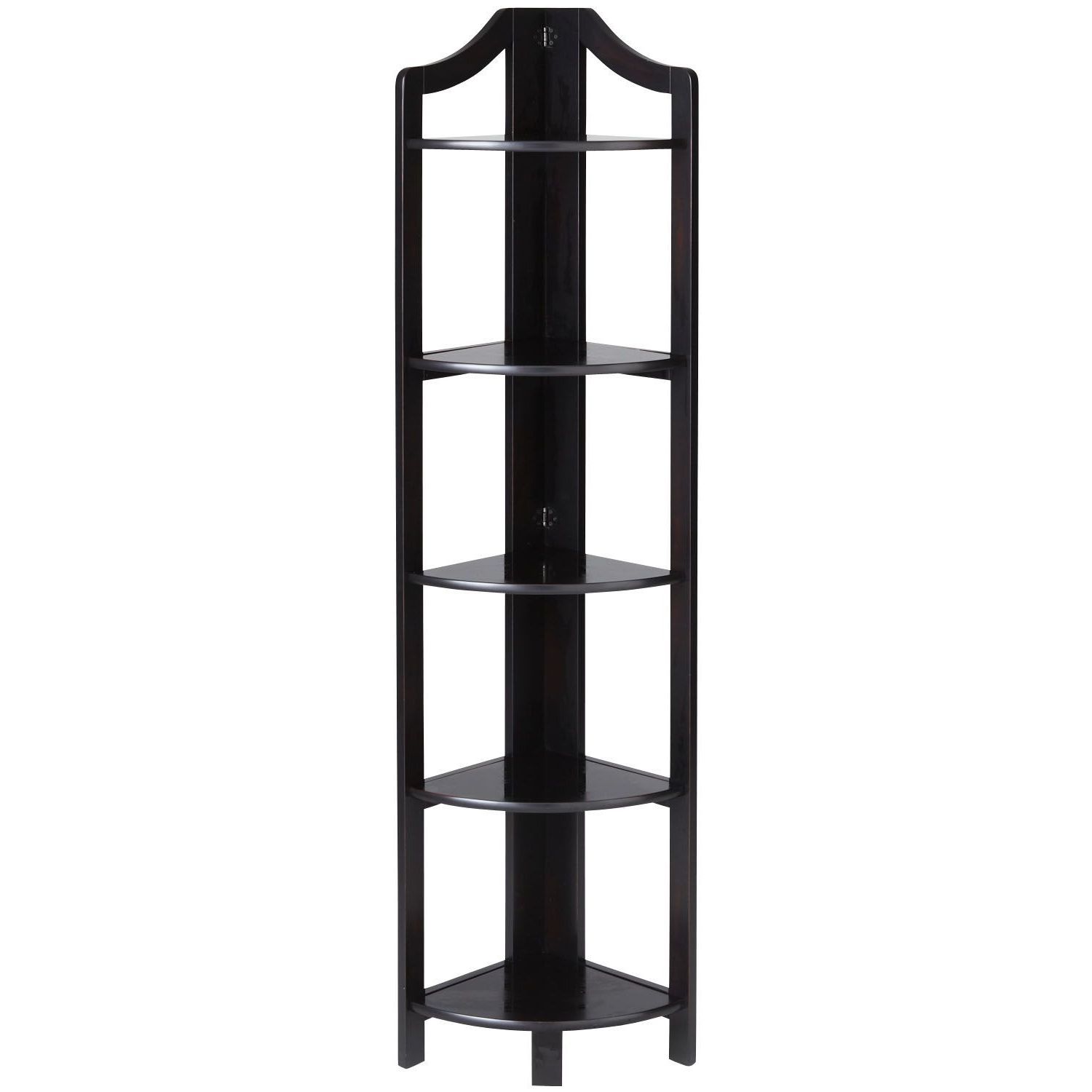 Clifton Rubbed Black Tall Corner Shelf (View 6 of 20)