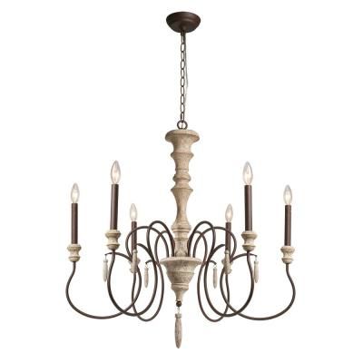 Cottage – Chandeliers – Lighting – The Home Depot Regarding Trendy Perseus 6 Light Candle Style Chandeliers (View 24 of 25)