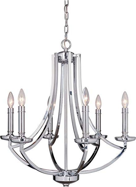 Craftmade 40026 Ch Six Light Chandelier – – Amazon Intended For Newest Hayden 5 Light Shaded Chandeliers (View 23 of 25)