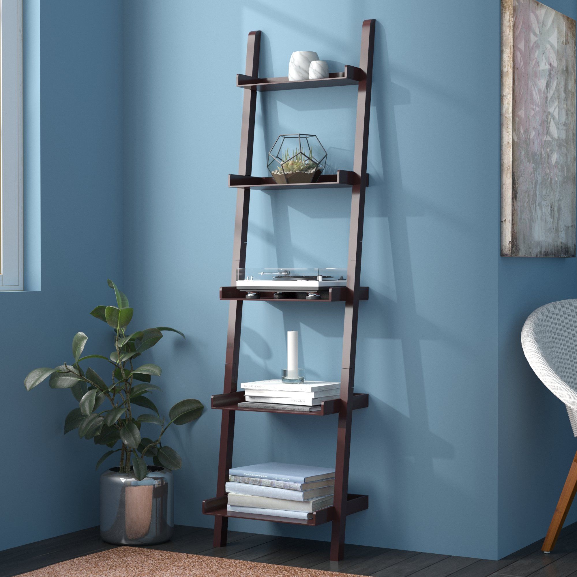 Current Pfaff 5 Tier Ladder Bookcase Regarding Gilliard Ladder Bookcases (View 17 of 20)