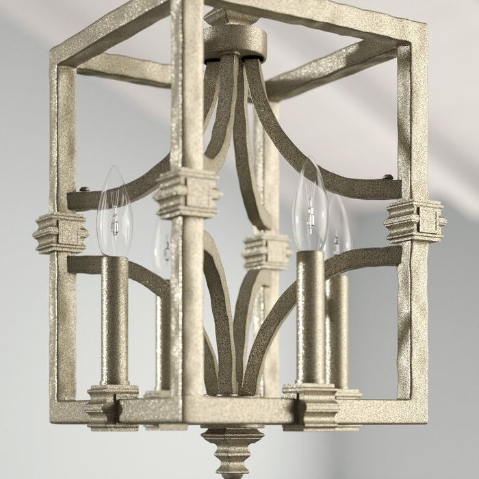 Destrey 3 Light Lantern Square/rectangle Pendants Within Widely Used Freeburg 4 Light Lantern Square / Rectangle Pendant (View 15 of 25)